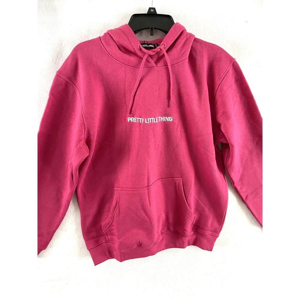 Pretty Little Thing‎ Pink Pullover Hooded Sweatshirt Large